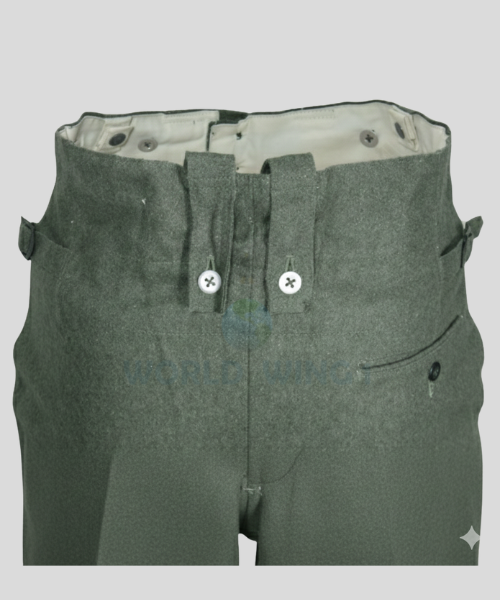 WW2 German M43 Field Grey Wool Trousers – Heer Army WWII Military Uniform Reproduction - Image 3