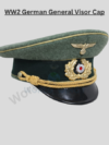 WW2 German Army General Visor Cap – Field Grey Wool Schirmmütze