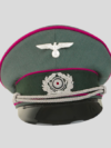 WW2 German General Staff Visor Cap – Field Grey Gabardine Officer Peaked Cap with Eagle & Wreath Insignia