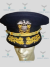 WW2 US Navy Admiral Visor Cap – Military Dress Hat – Navy Blue Officer Peaked Cap Reproduction