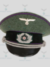 German Army Officer Visor Cap – Military Field Grey – Purple Piping – Reproduction Military Style Peaked Cap