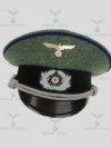 German Army Officer Visor Cap – Military Field Grey – Cornflower Blue Piping – Reproduction Peaked Cap