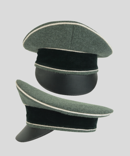 German Army Heer / NCO Visor Cap – Military Field Grey & Army Green – Without Insignia – Historical Reproduction Peaked Cap - Image 2